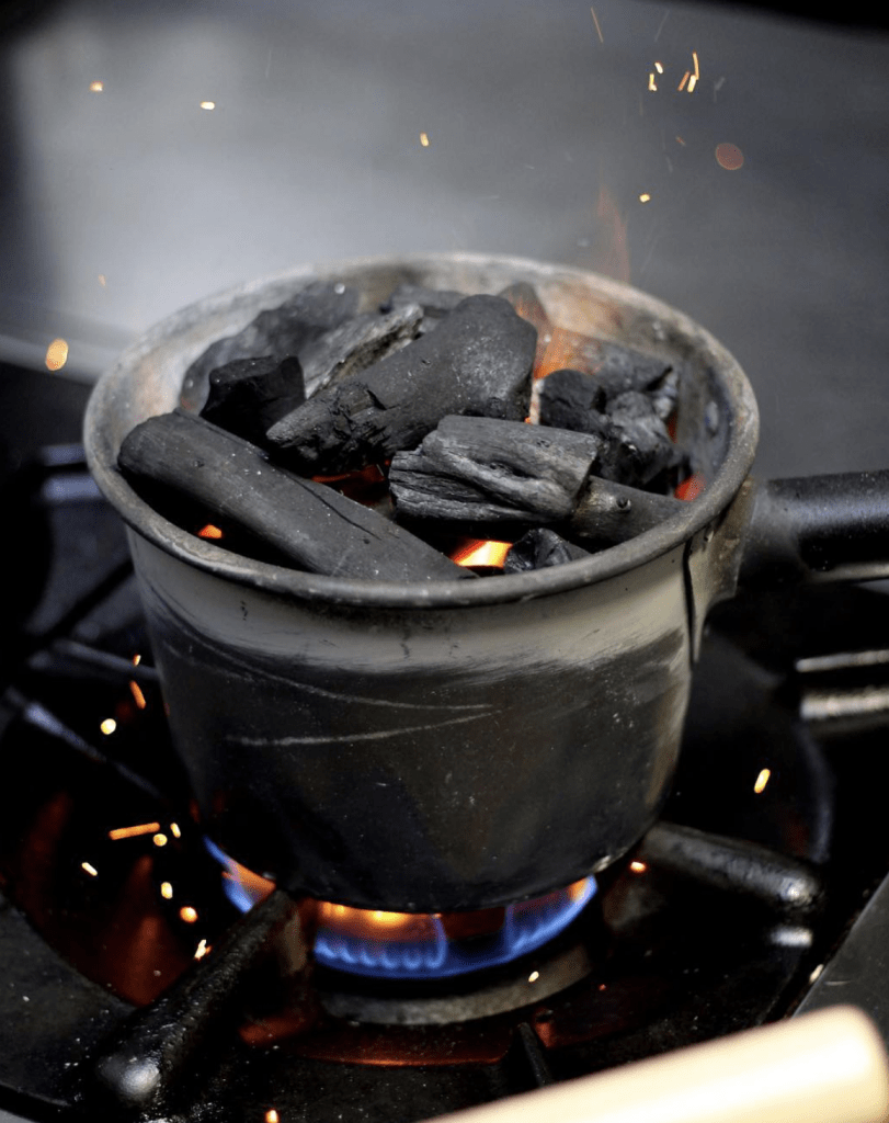 cocinar carbón técnica